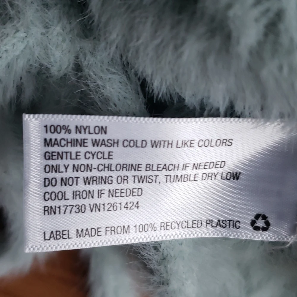 Wild Fable Fuzzy Mint Green Faux Fur Ruched Crop Top Women's Size Medium - Picture 12 of 12